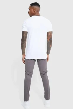 Best Sale boohooMAN Fixed Waist Skinny Chino grey