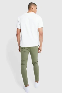 New boohooMAN Fixed Waist Skinny Chino Trouser khaki