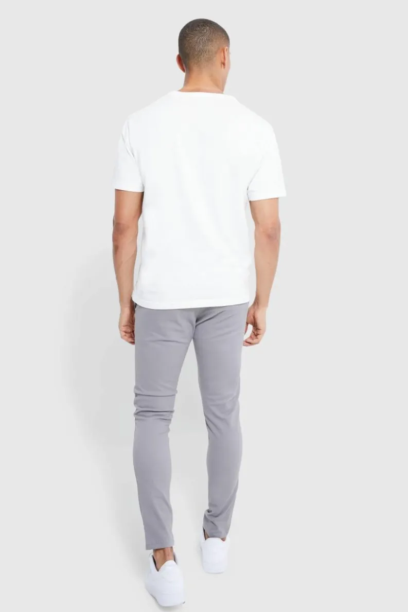 Online boohooMAN Fixed Waist Skinny Chino Trouser grey