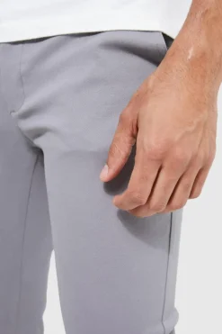Online boohooMAN Fixed Waist Skinny Chino Trouser grey