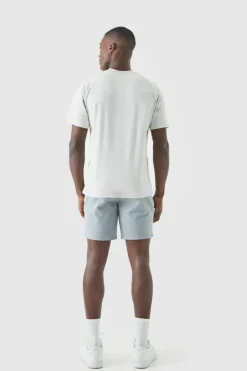 Fashion boohooMAN Fixed Waist Skinny Fit Chino Shorts grey