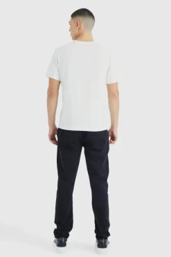 Hot boohooMAN Fixed Waist Slim Chino Trouser black