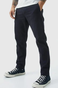 Clearance boohooMAN Fixed Waist Slim Cropped Chino black