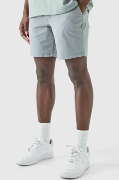 Best boohooMAN Fixed Waist Slim Fit Chino Shorts grey