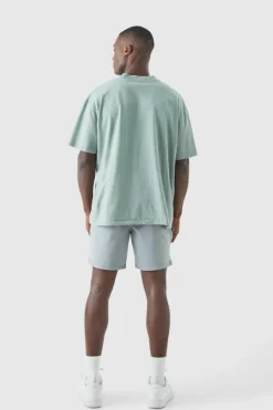 Best boohooMAN Fixed Waist Slim Fit Chino Shorts grey