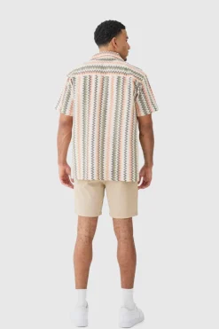 Flash Sale boohooMAN Fixed Waist Slim Fit Chino Shorts stone