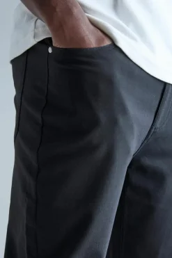 Discount boohooMAN Fixed Waist Slim Fit Technical Stretch Trouser black