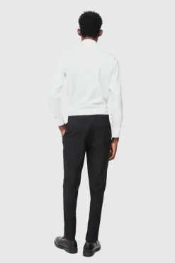 Outlet boohooMAN Fixed Waist Slim Pintuck Tailored Trousers black