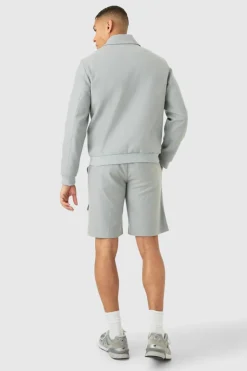 Sale boohooMAN Fixed Waist Smart Cargo Shorts grey