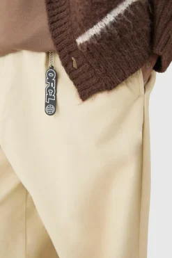 Clearance boohooMAN Fixed Waist Super Wide Leg Chino With Charm stone