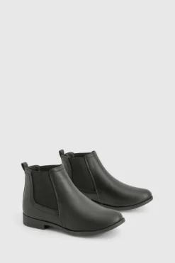 Clearance boohoo Flat Chelsea Boots black
