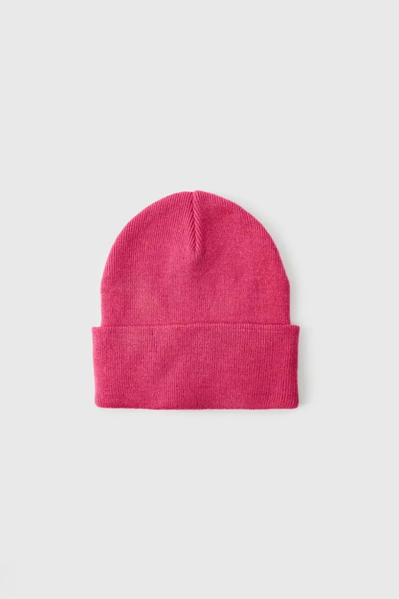 Discount boohooMAN Flat Knit Classic Beanie pink