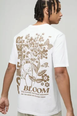 New boohooMAN Floral Graphic T-Shirt white