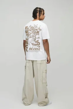New boohooMAN Floral Graphic T-Shirt white