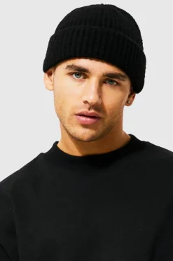 Best Sale boohooMAN Fluffy Yarn Beanie black