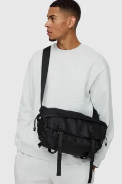 Outlet boohooMAN Fold Over Cross Body Bag black