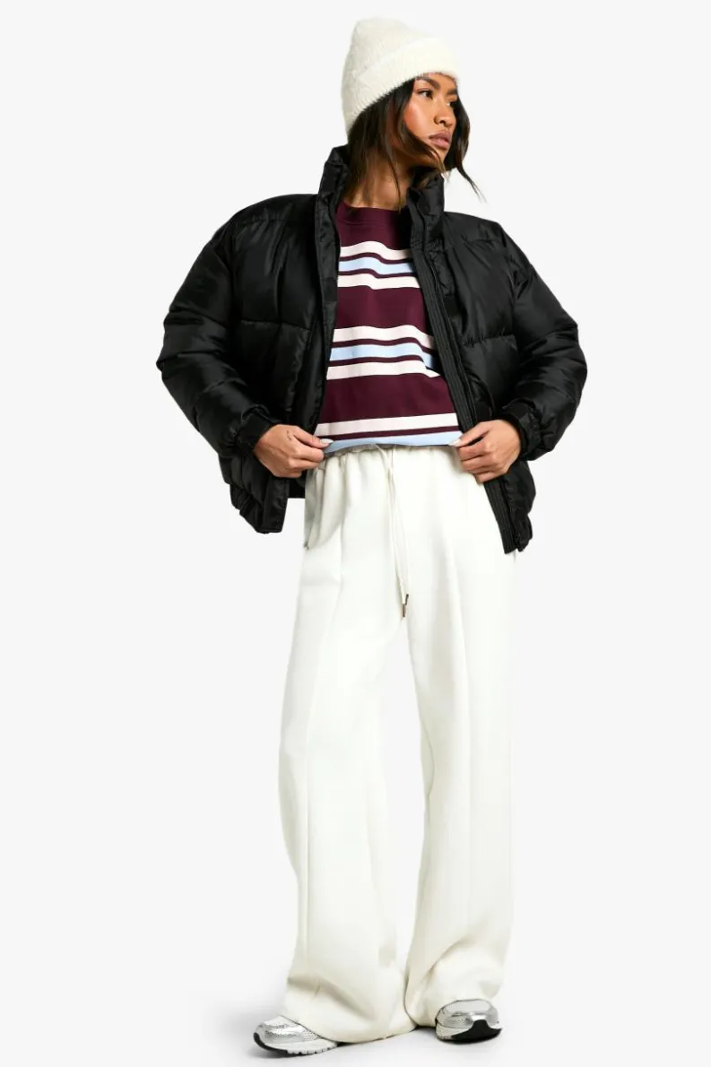 Store boohoo Funnel Neck Puffer Jacket black