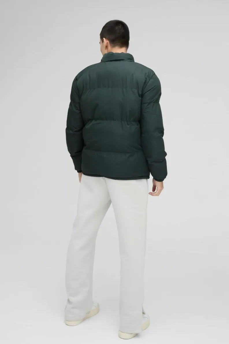 Sale boohooMAN Funnel Neck Puffer Jacket in khaki