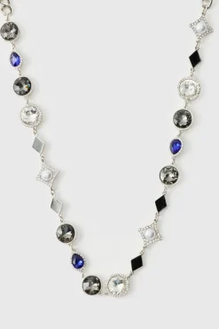 Fashion boohooMAN Gemstone Chain silver