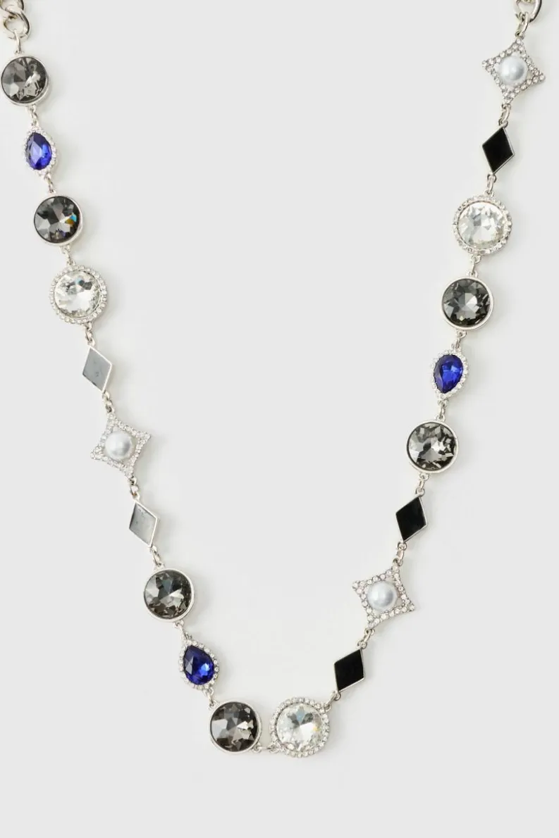 Fashion boohooMAN Gemstone Chain silver