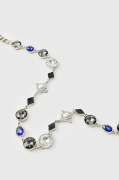 Fashion boohooMAN Gemstone Chain silver
