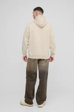 Flash Sale boohooMAN Gothic Cards Graphic Hoodie sand