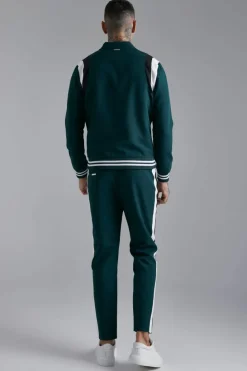 Cheap boohoo Tailored Varsity Bomber and Trouser Set green