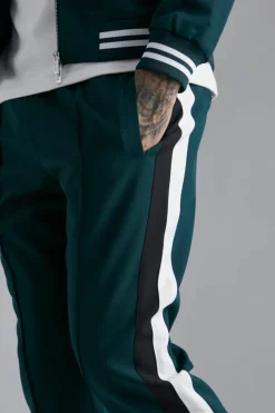 Cheap boohoo Tailored Varsity Bomber and Trouser Set green