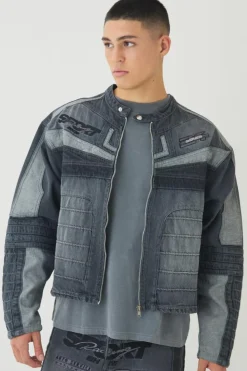 Sale boohoo Moto Applique Set grey