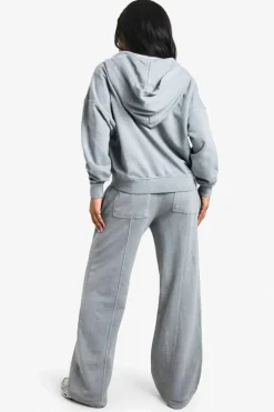 Cheap boohoo Premium Overdyed Heavyweight Tracksuit grey