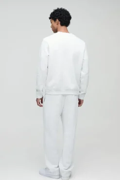 Store boohooMAN 330GSM Basic Crew Neck Sweatshirt grey marl