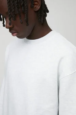 Best Sale boohooMAN 330GSM Basic Oversized Crew Neck Sweatshirt ash grey