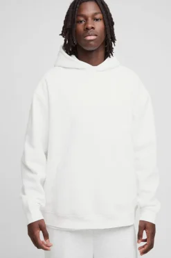 Discount boohooMAN 330GSM Basic Oversized Over The Head Hoodie white