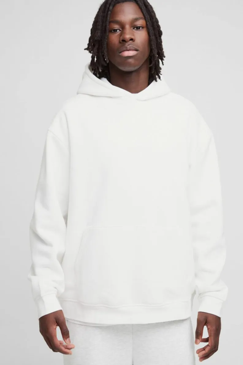 Discount boohooMAN 330GSM Basic Oversized Over The Head Hoodie white