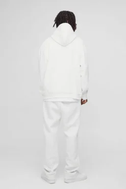 Discount boohooMAN 330GSM Basic Oversized Over The Head Hoodie white