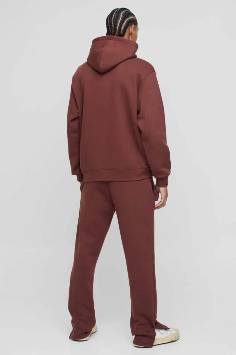 New boohooMAN 330GSM Basic Oversized Over The Head Hoodie chocolate