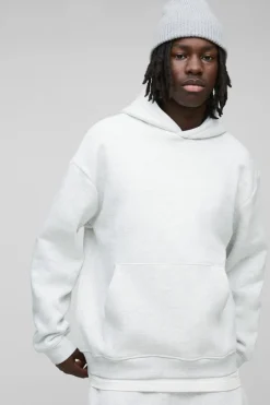 Best Sale boohooMAN 330GSM Basic Oversized Over The Head Hoodie grey marl