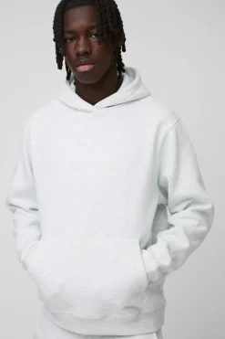 Best boohooMAN 330GSM Basic Over The Head Hoodie ash grey