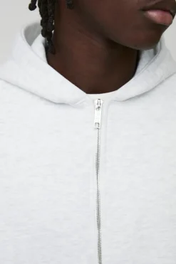 Sale boohooMAN 330GSM Basic Zip Through Hoodie ash grey