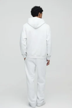 New boohooMAN 330GSM Basic Zip Through Hoodie grey marl