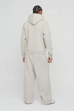 Discount boohooMAN 330GSM Extreme Wide Leg Basic Jogger stone