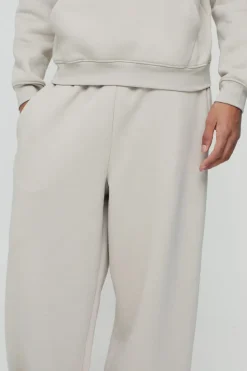 Discount boohooMAN 330GSM Extreme Wide Leg Basic Jogger stone