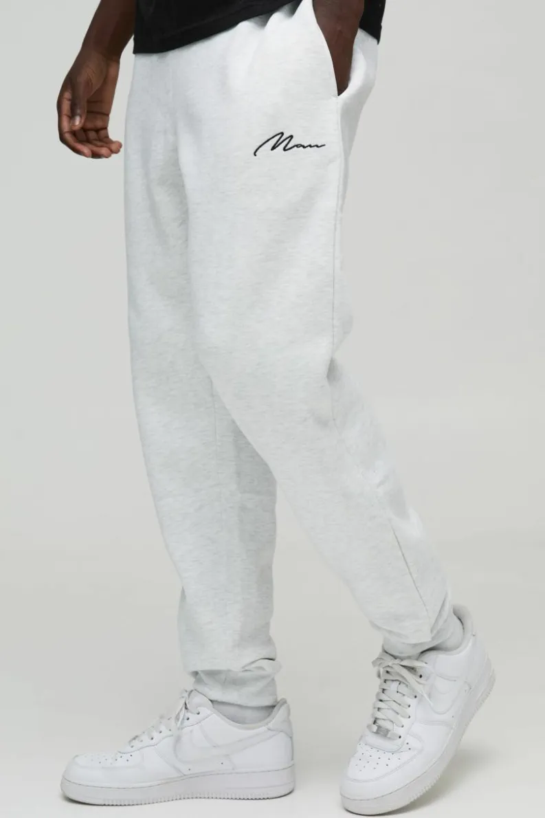 Best Sale boohooMAN 330GSM Man Signature Regular Fit Jogger grey marl
