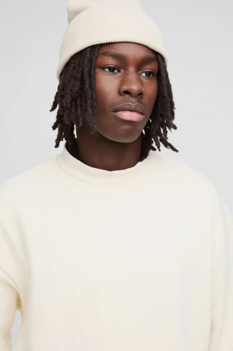 Best Sale boohooMAN 330GSM Oversized Basic Boxy Extended Neck Sweatshirt ecru
