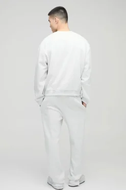 New boohooMAN 330GSM Oversized Basic Boxy Sweatshirt grey marl