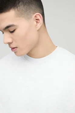 New boohooMAN 330GSM Oversized Basic Boxy Sweatshirt grey marl