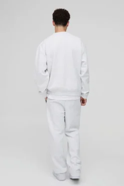 Best boohooMAN 330GSM Oversized Basic Crew Neck Sweatshirt grey marl