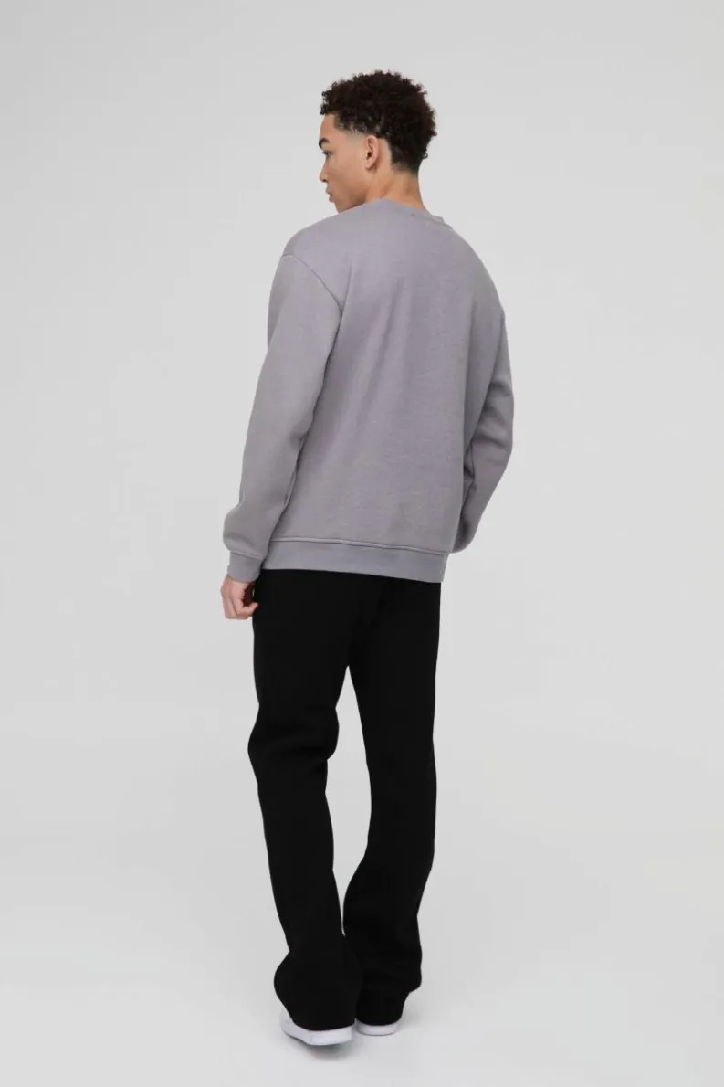 Cheap boohooMAN 330GSM Oversized Basic Crew Neck Sweatshirt grey