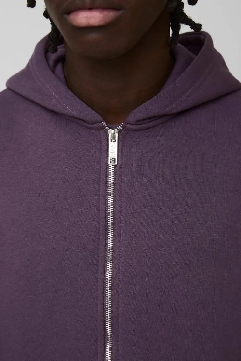 Online boohooMAN 330GSM Oversized Basic Zip Through Hoodie purple