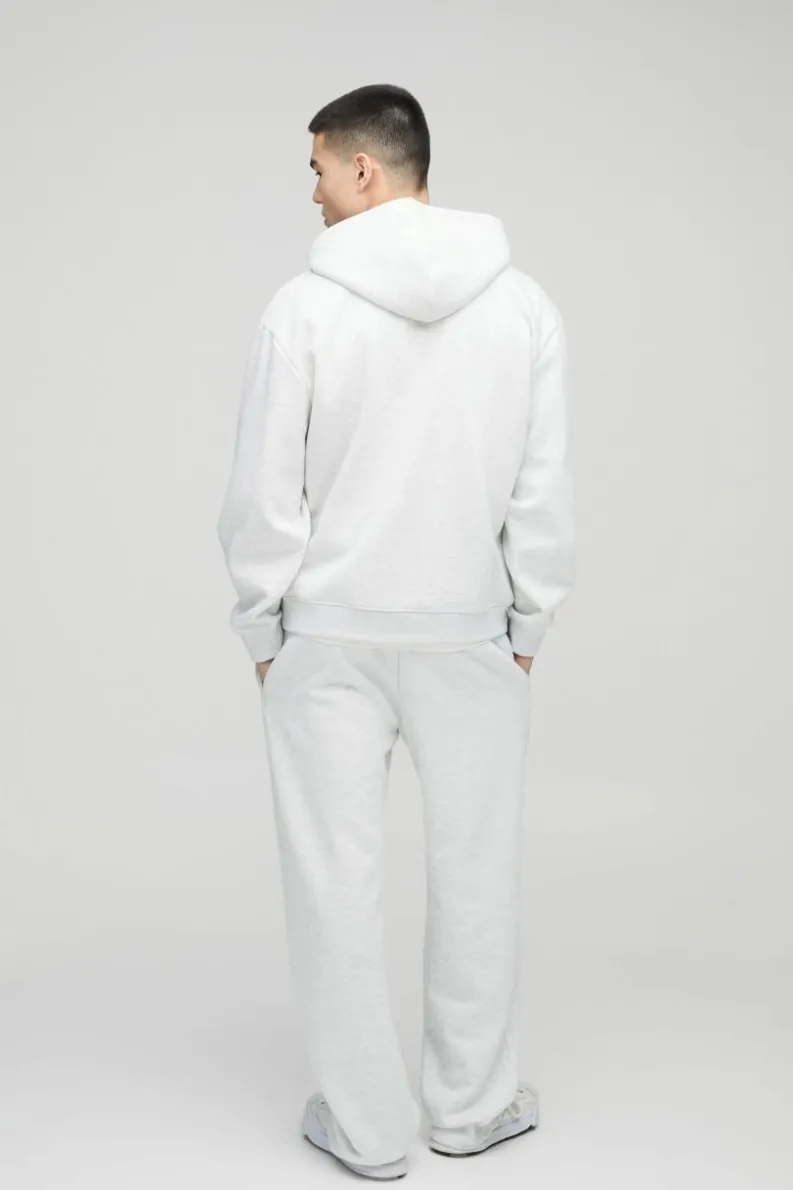 Best Sale boohooMAN 330GSM Oversized BM Signature Zip Through Hoodie grey marl